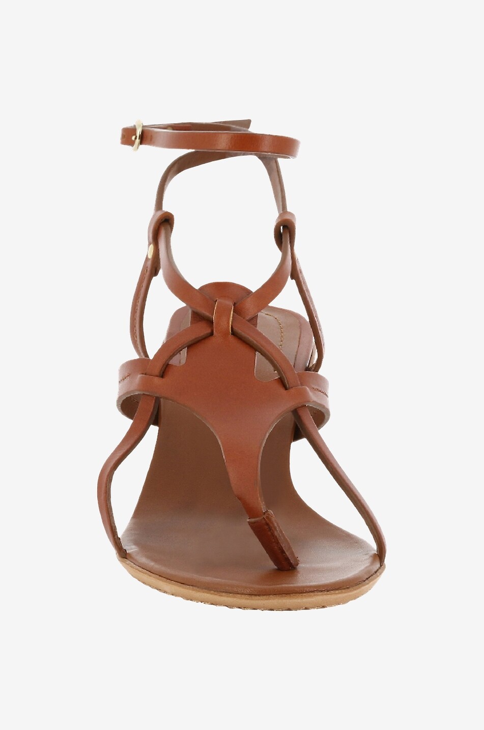 Sandales à talon en cuir