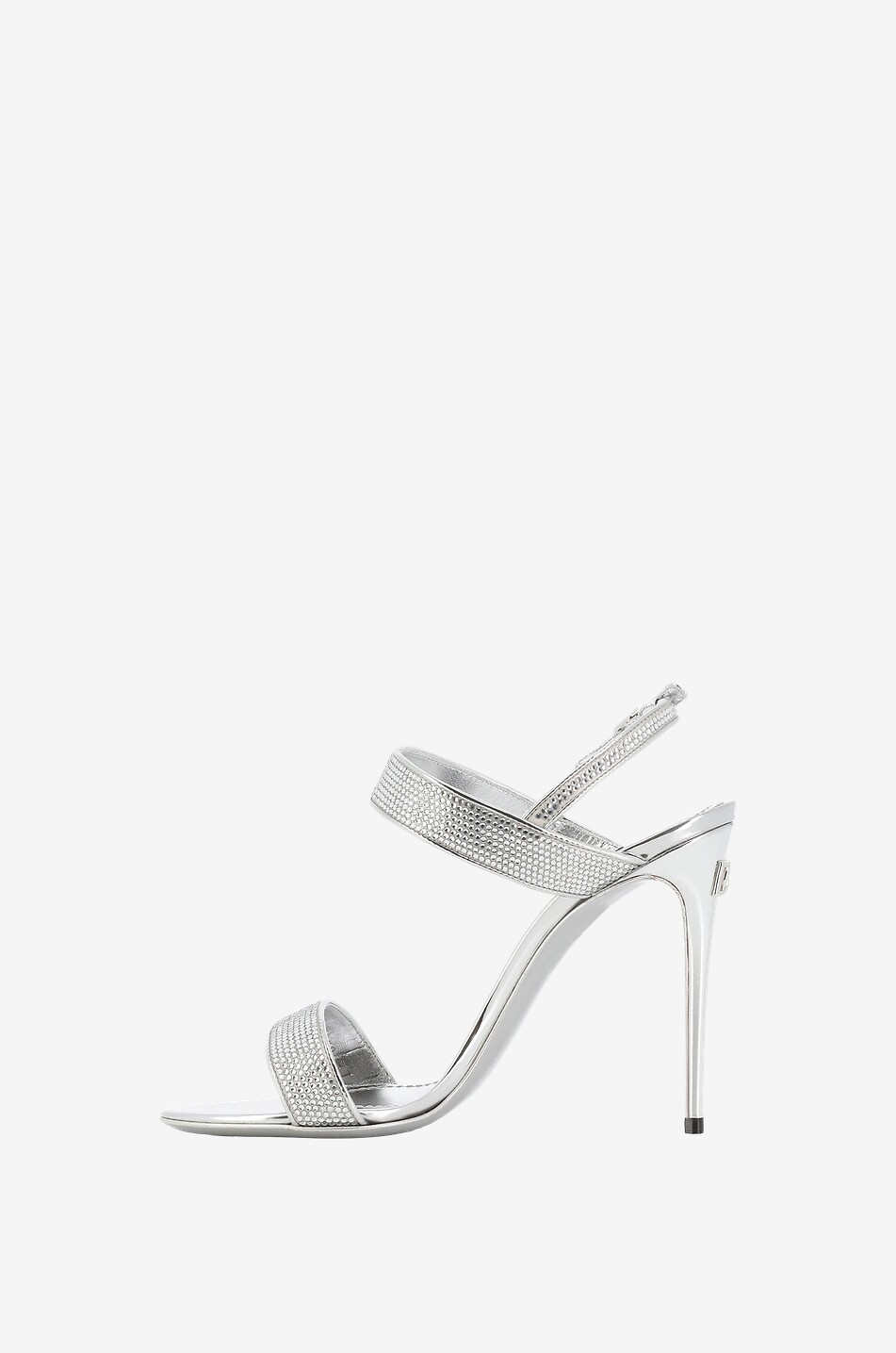 DOLCE & GABBANA Keira 105 crystal clad patent leather heeled sandals Women SILVER 3