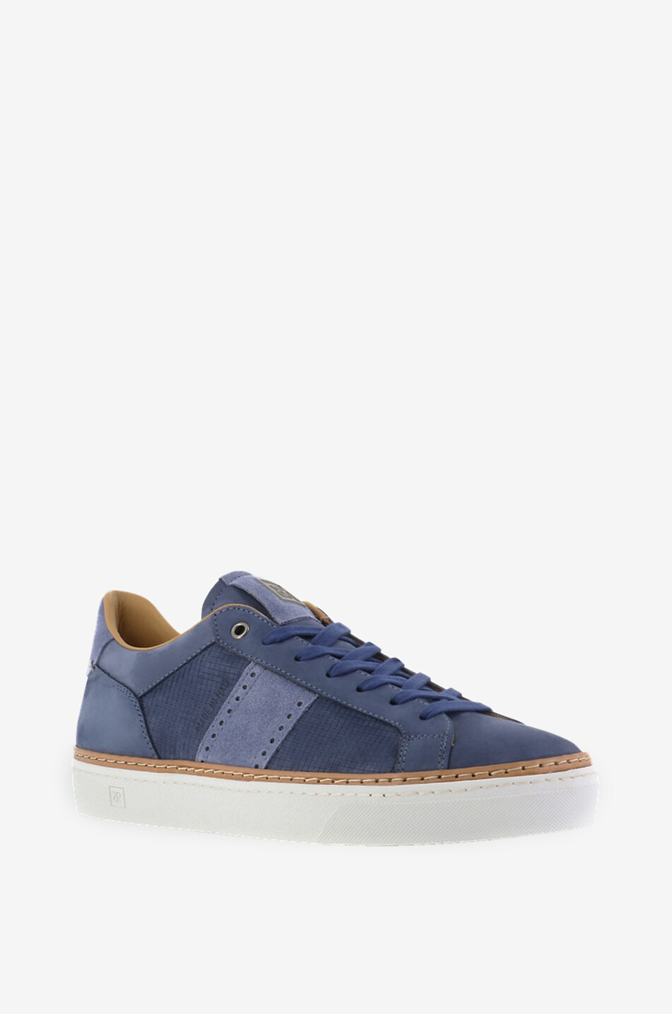 RUBIROSA Ava checked suede low-top lace-up sneakers Men MEDIUM BLUE 1