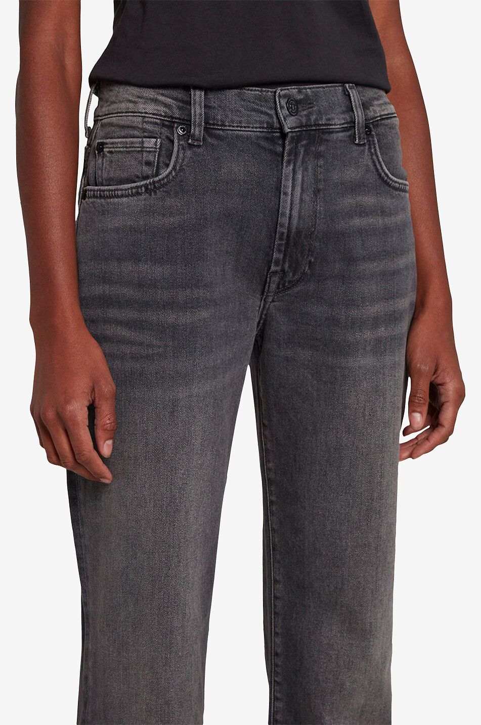 7 FOR ALL MANKIND Ellie Straight Luxe cotton straight leg jeans Women BLACK 6