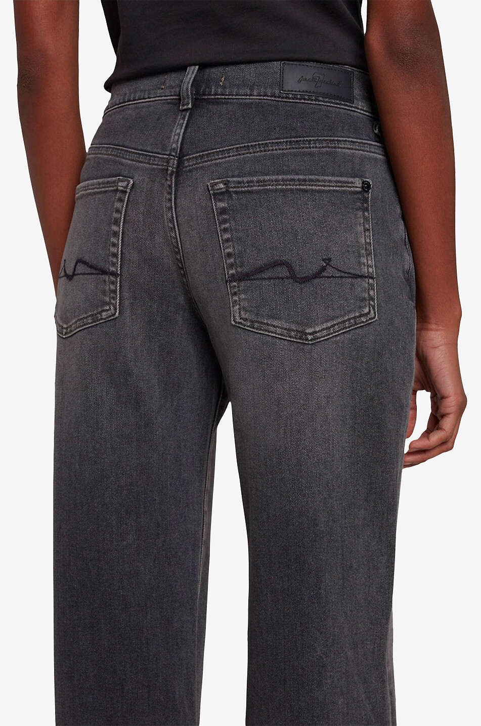 7 FOR ALL MANKIND Ellie Straight Luxe cotton straight leg jeans Women BLACK 7
