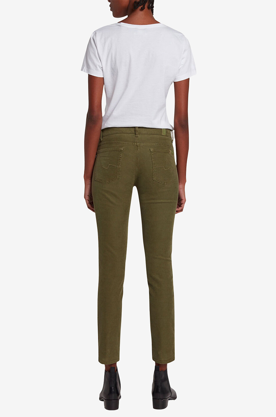 7 FOR ALL MANKIND Roxanne Slim Fit Corduroy cotton and modal slim fit jeans Women GREEN 5