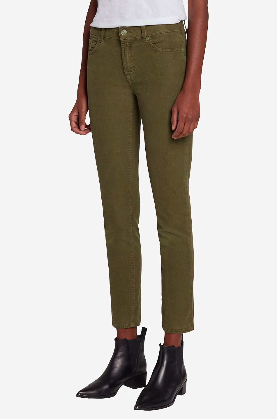 7 FOR ALL MANKIND Roxanne Slim Fit Corduroy cotton and modal slim fit jeans Women GREEN 6