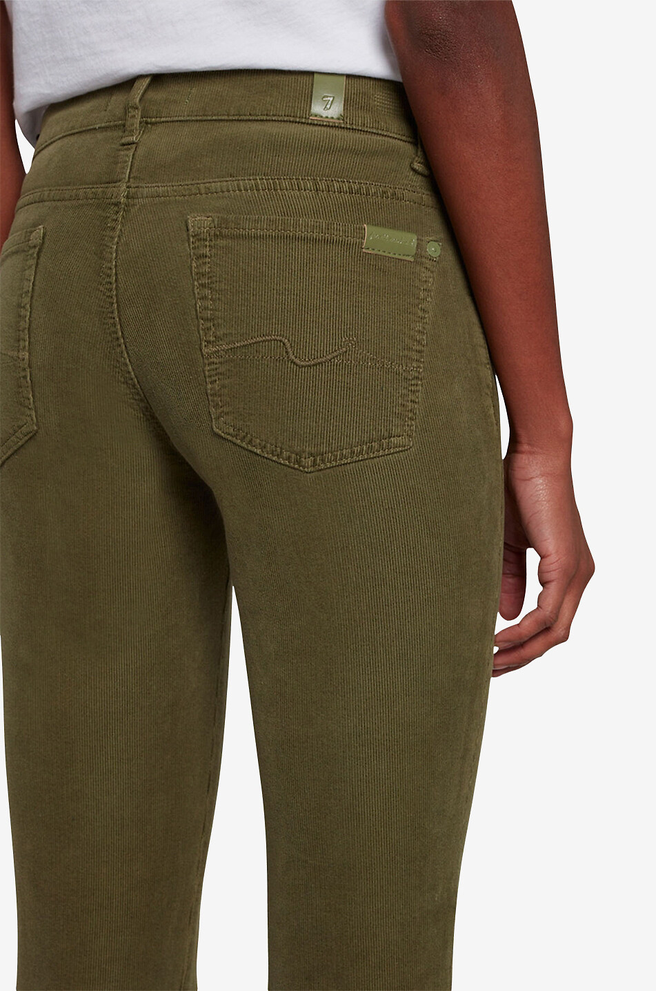 7 FOR ALL MANKIND Roxanne Slim Fit Corduroy cotton and modal slim fit jeans Women GREEN 7