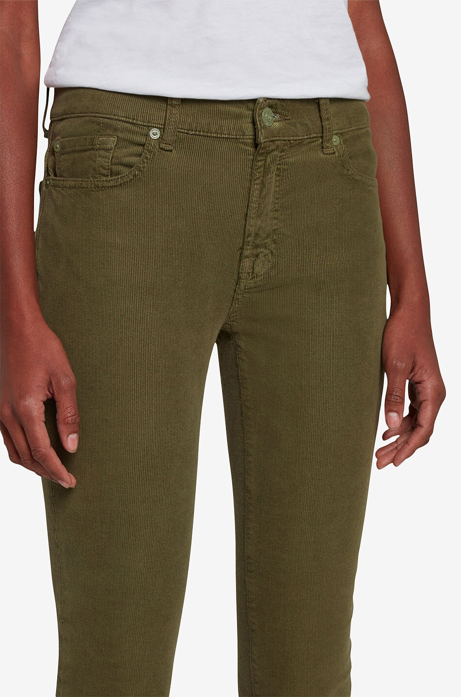 7 FOR ALL MANKIND Roxanne Slim Fit Corduroy cotton and modal slim fit jeans Women GREEN 8