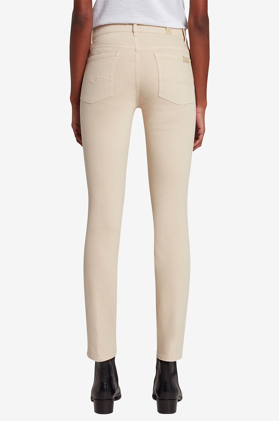 7 FOR ALL MANKIND Roxanne cotton slim fit jeans Women EGGSHELL 4