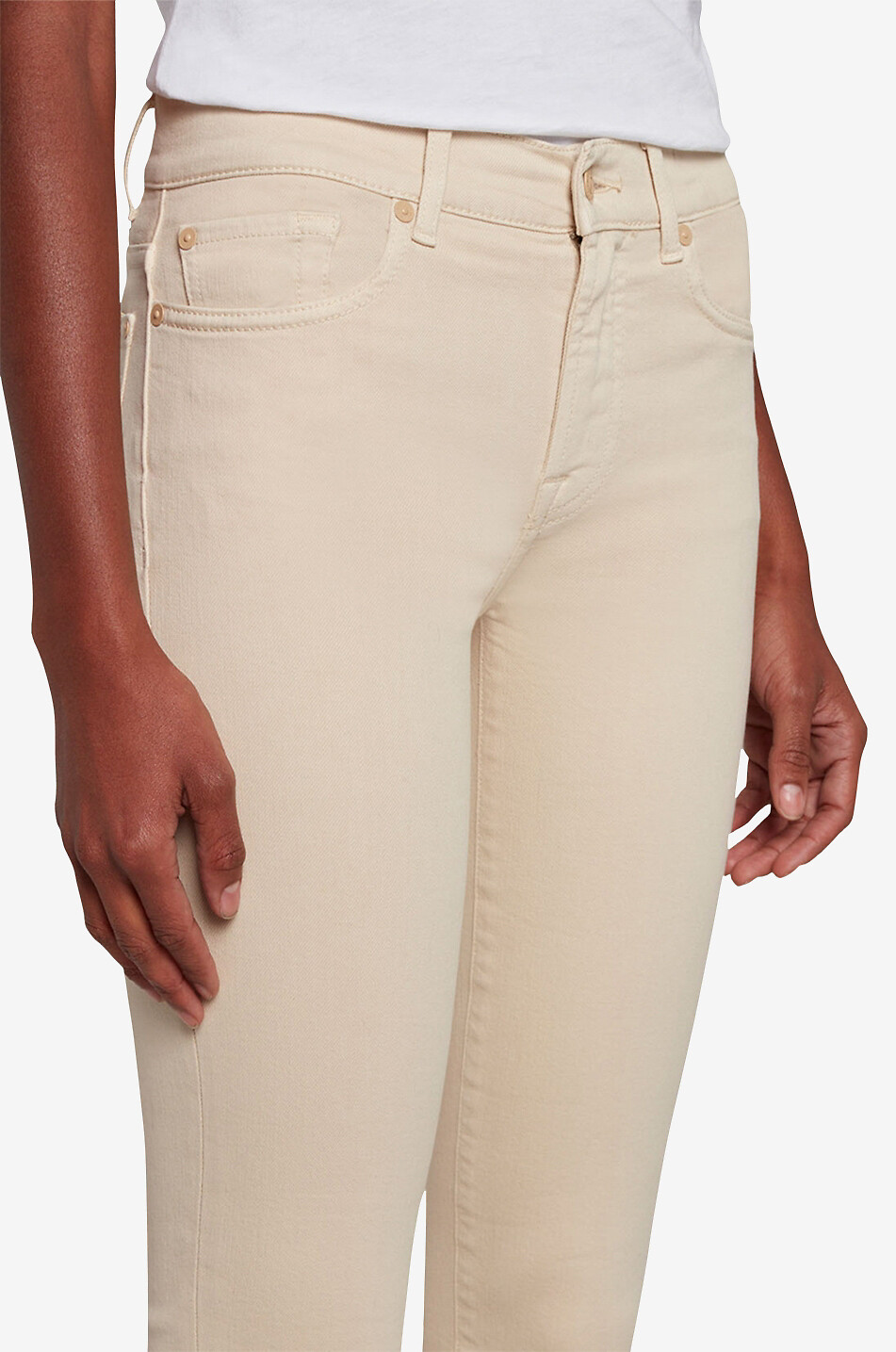 7 FOR ALL MANKIND Roxanne cotton slim fit jeans Women EGGSHELL 5