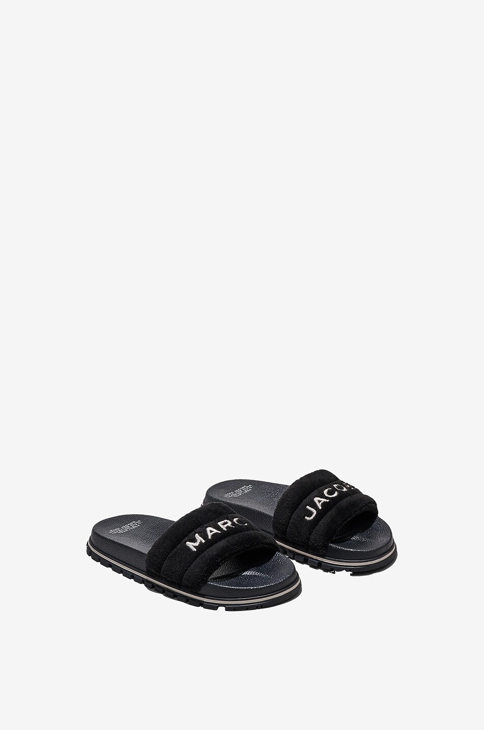 MARC JACOBS Mules plates en éponge brodées The Slide Femme NOIR 2