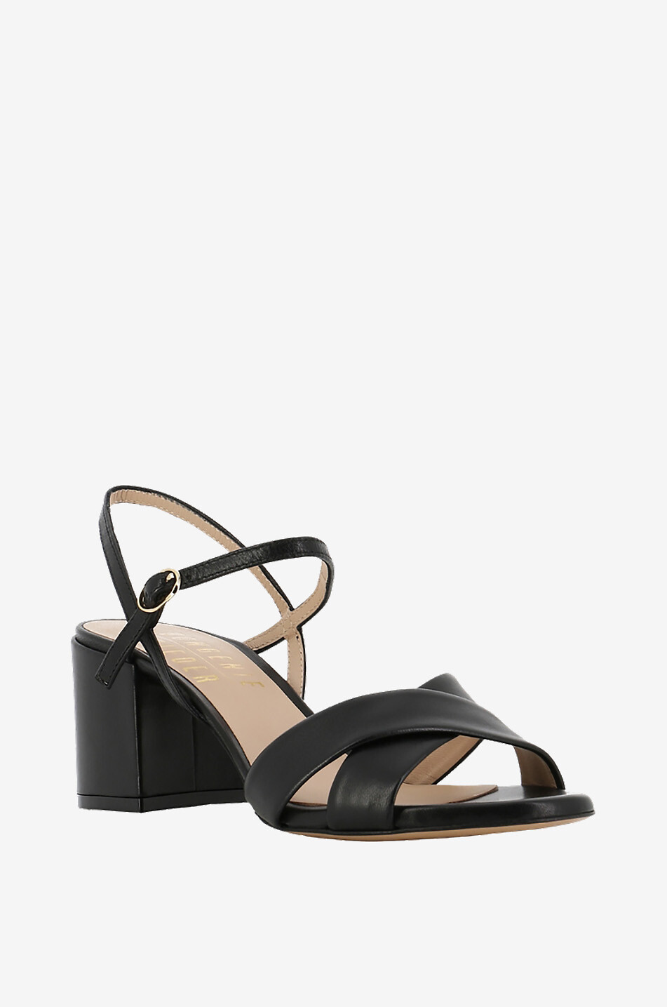 Sandales à talon carré en cuir nappa Mally 65