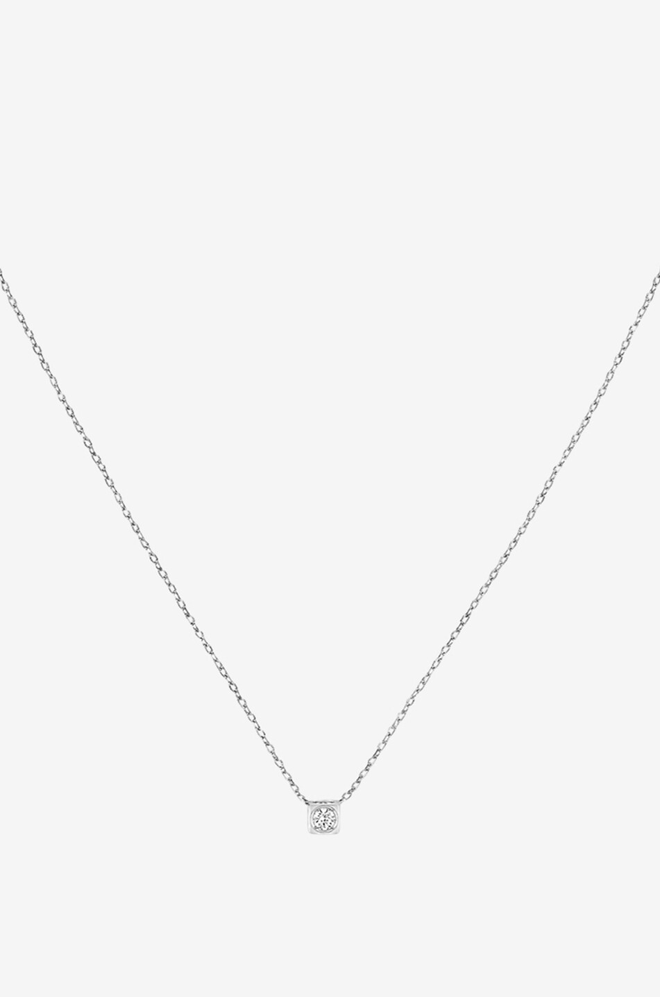 DINH VAN Collier en or blanc Le Cube Diamant PM Femme BLANC 2