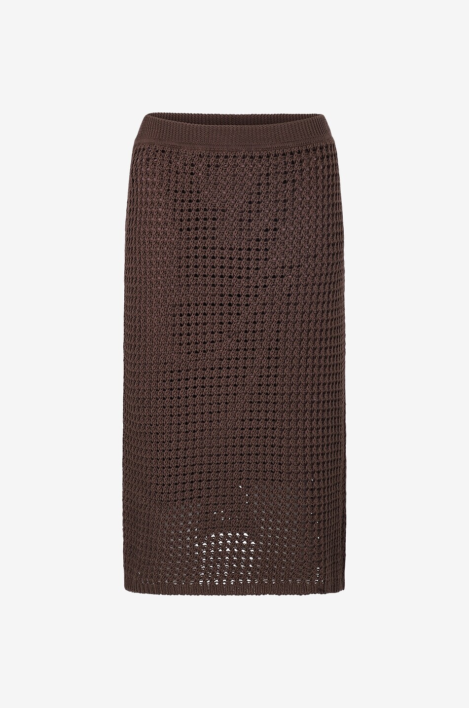 Cotton crochet midi skirt