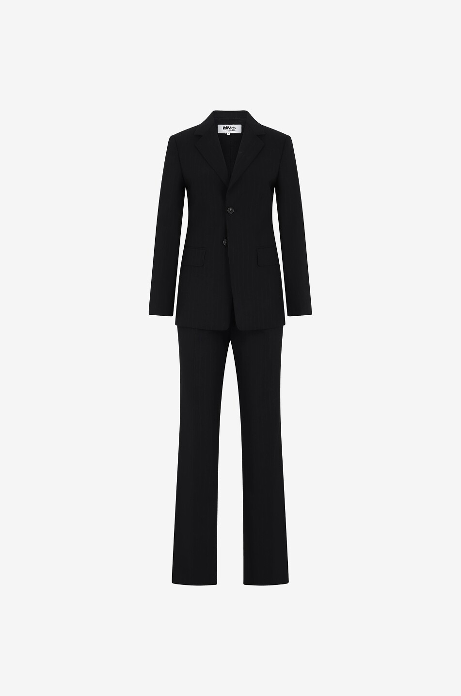 MM6 Straight-leg low-rise pinstripe trousers Women BLACK 4