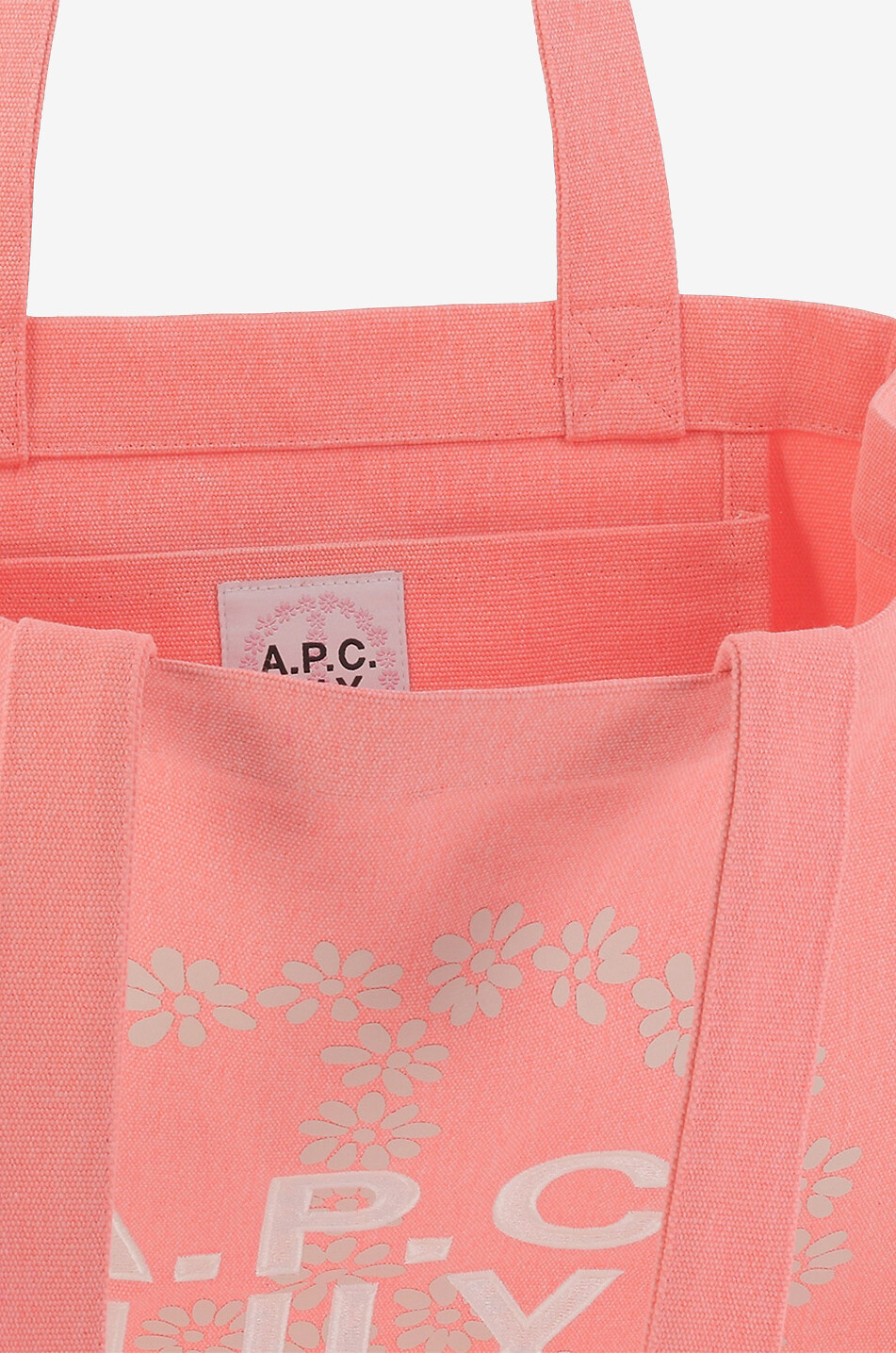 A.P.C. Lily vertical organic cotton tote bag Women PINK 3
