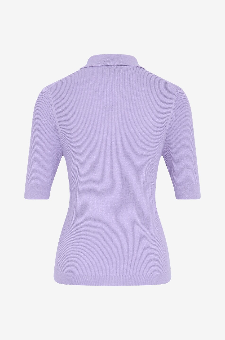 BONGÉNIE Cardigan côtelé à manches courtes en soie et cachemire Femme VIOLET CLAIR 2