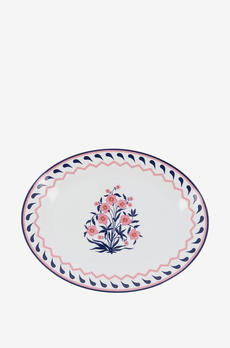 Ovales Tablett aus Porzellan Jaipur