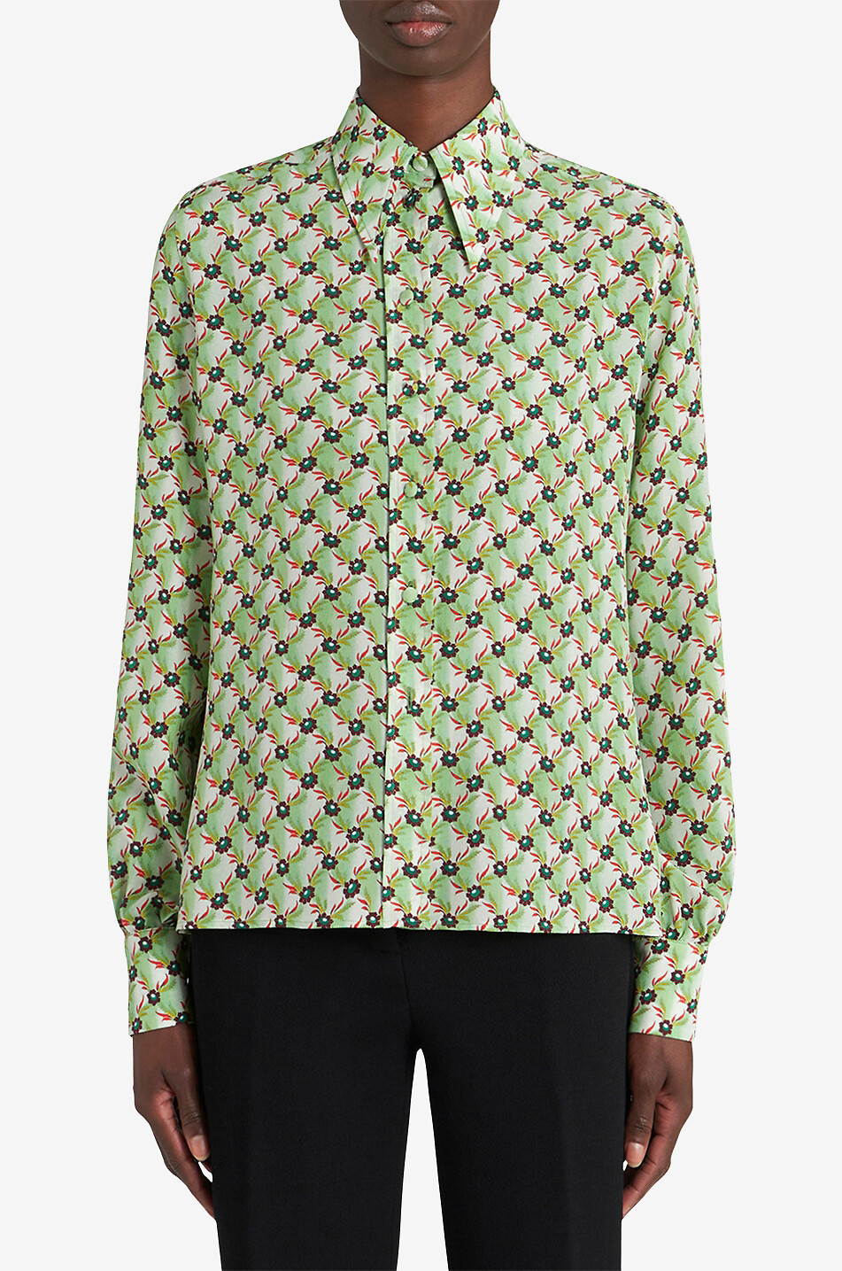 Chemise en crêpe de soie Floralia