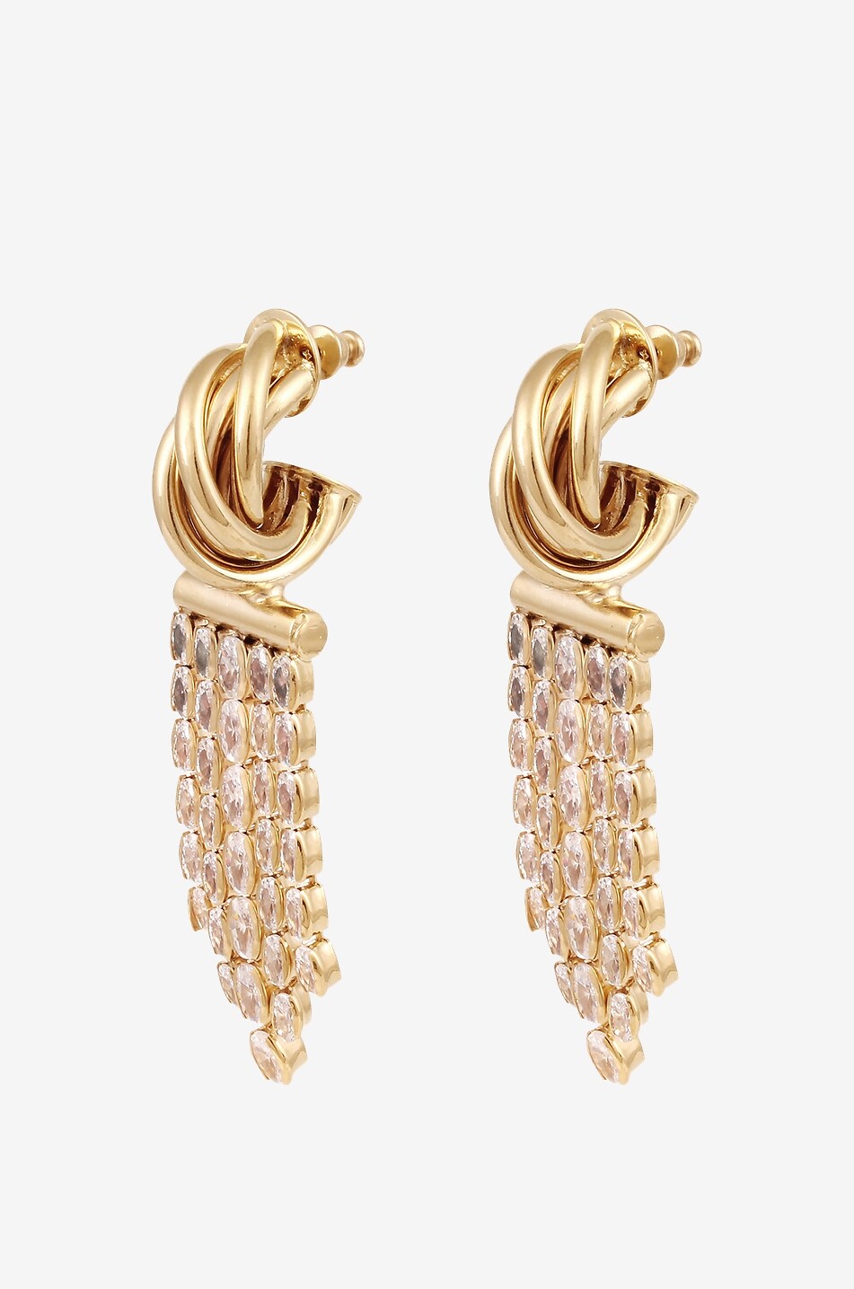 GAS BIJOUX Créoles à franges en strass Atik Riviera Mini Femme DORE 1