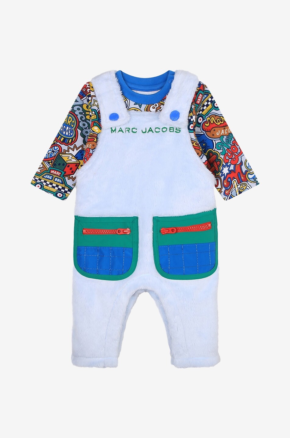 Cotton baby dungarees and T-shirt