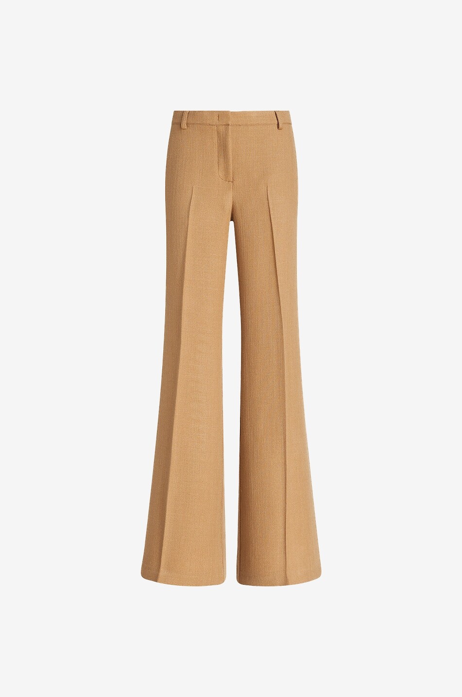 Pantalon évasé taille basse en gabardine