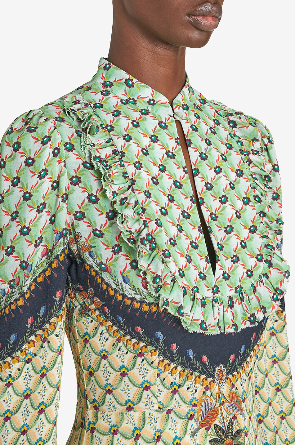 ETRO Langes Crepe-Kleid mit Print Floralia Damen GRÜN 5