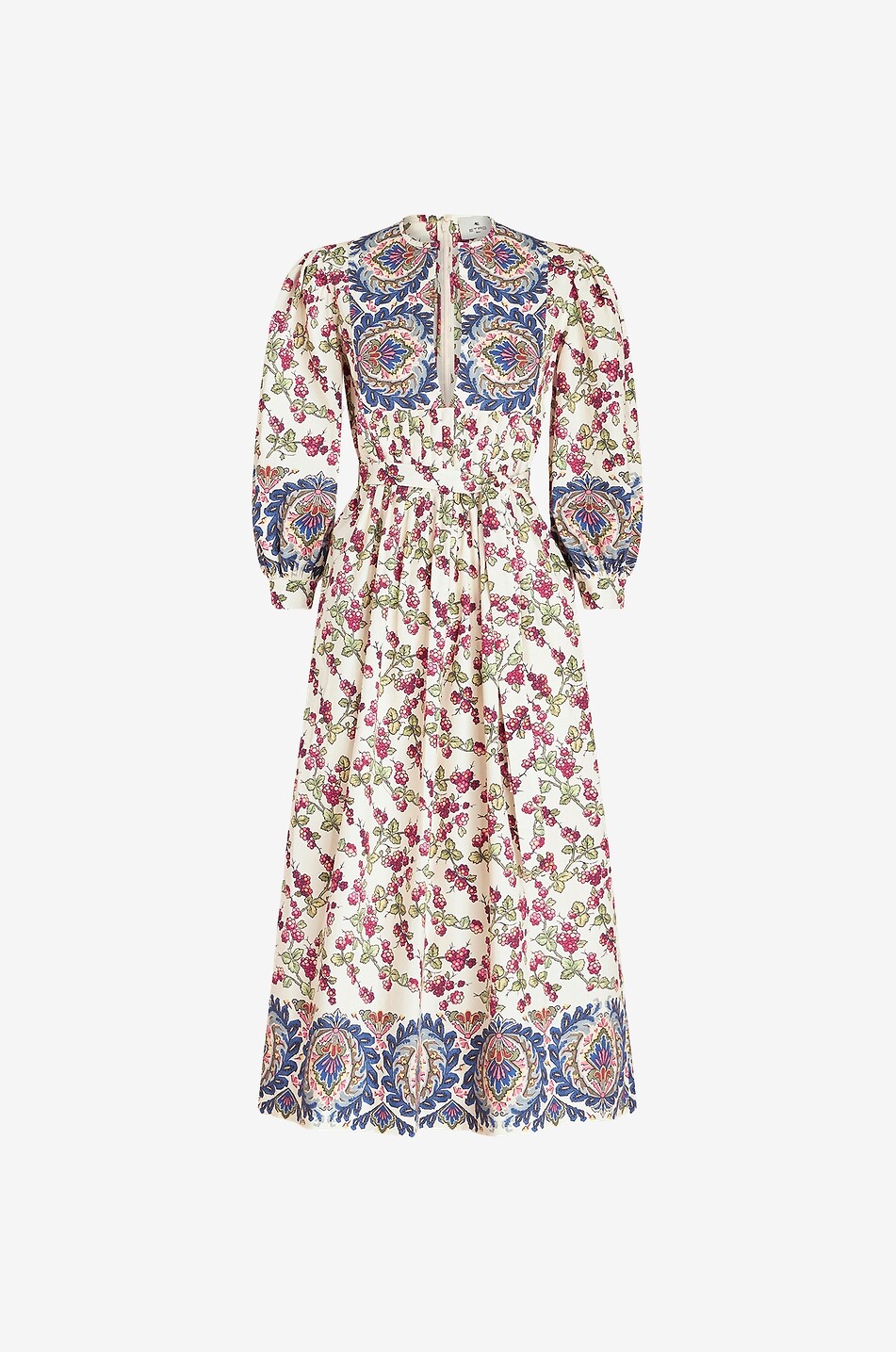 Robe midi en sergé de coton Berries