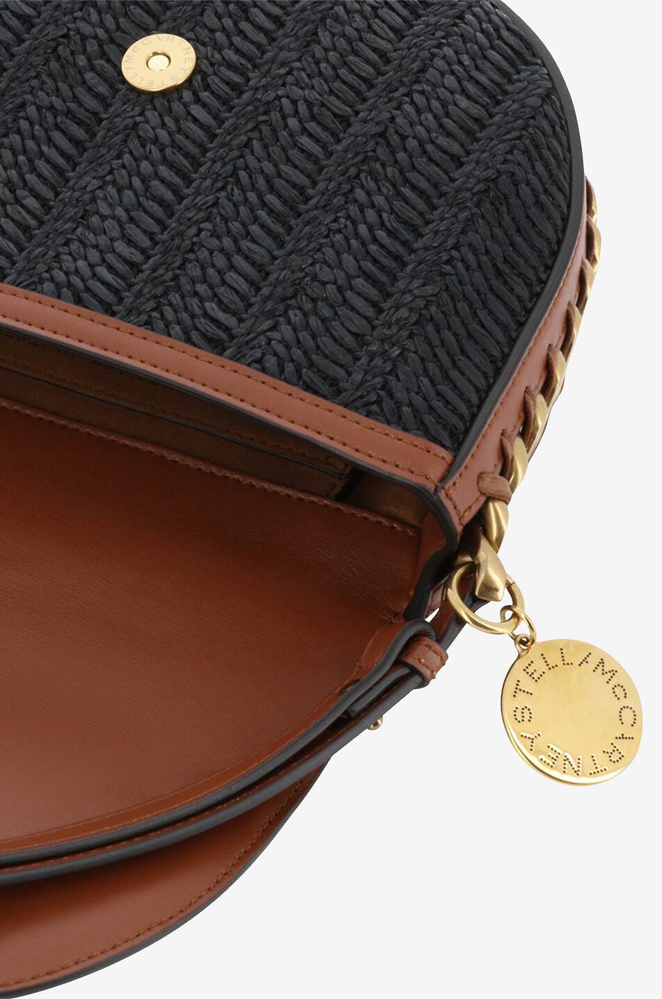 Sac porté épaule en raphia et cuir synthétique Frayme Medium