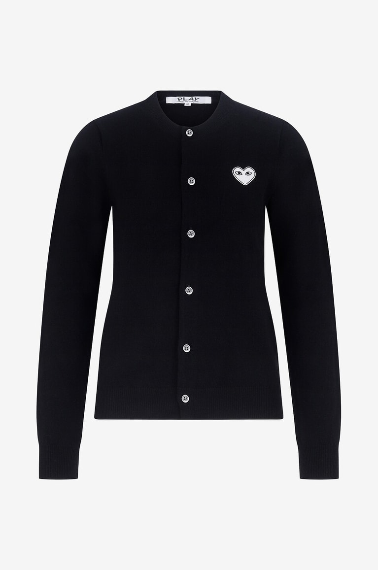 White Heart button-down crewneck cardigan - COMME DES GARCONS PLAY 