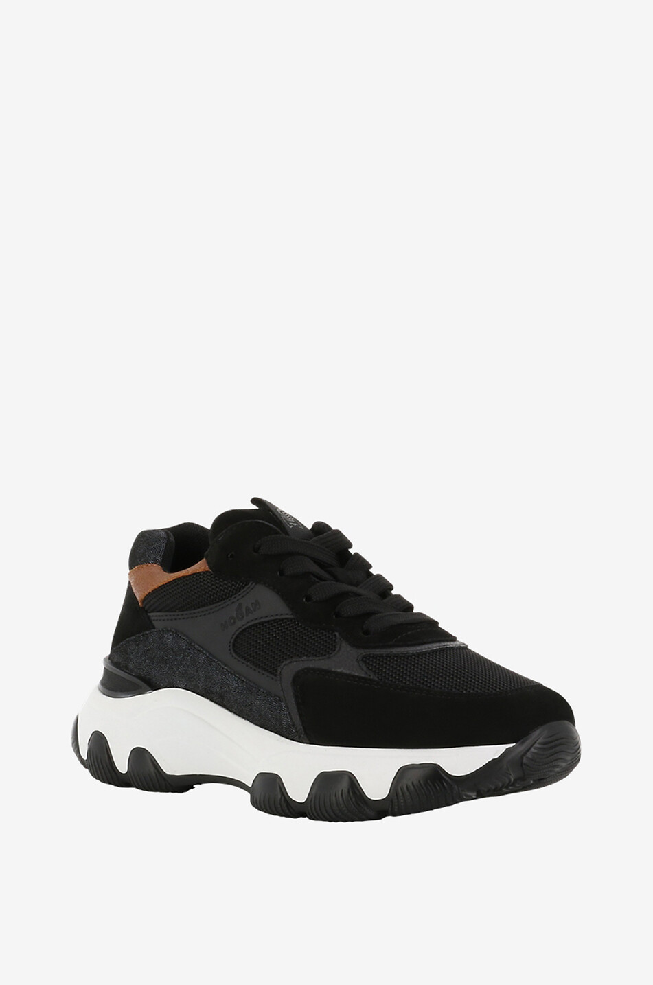 Hyperactive wedge low-top sneakers with shiny accents