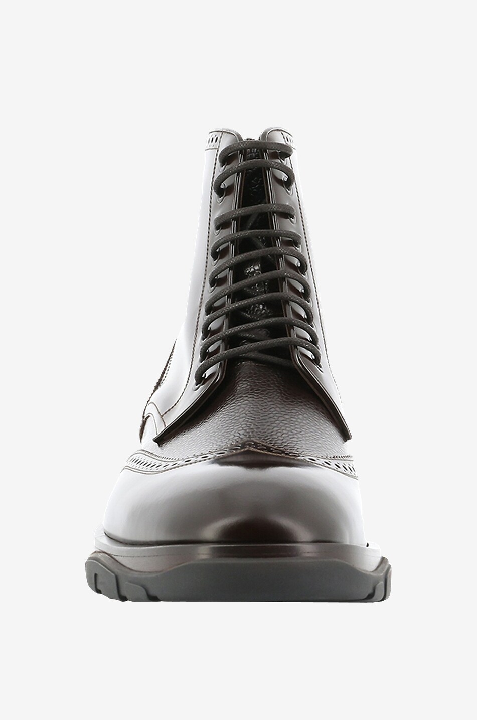 ALEXANDER McQUEEN Lack-Schnürstiefeletten mit Stanzungen Slim Tread Herren Farblos 2