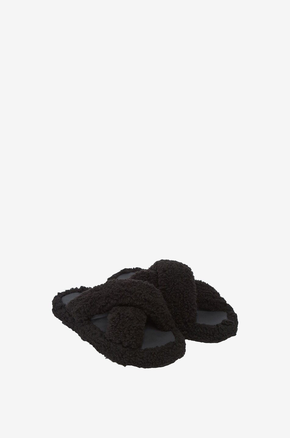 APPARIS Plüsch-Pantoffeln Biba Luxe Teddie Damen SCHWARZ 2