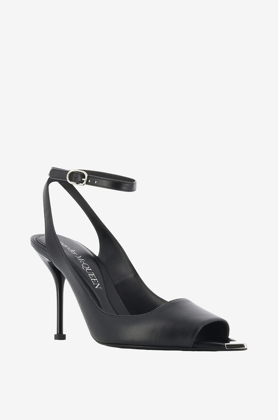 ALEXANDER McQUEEN Sandales à talon et bout ouvert Punk 90 Femme NOIR 1