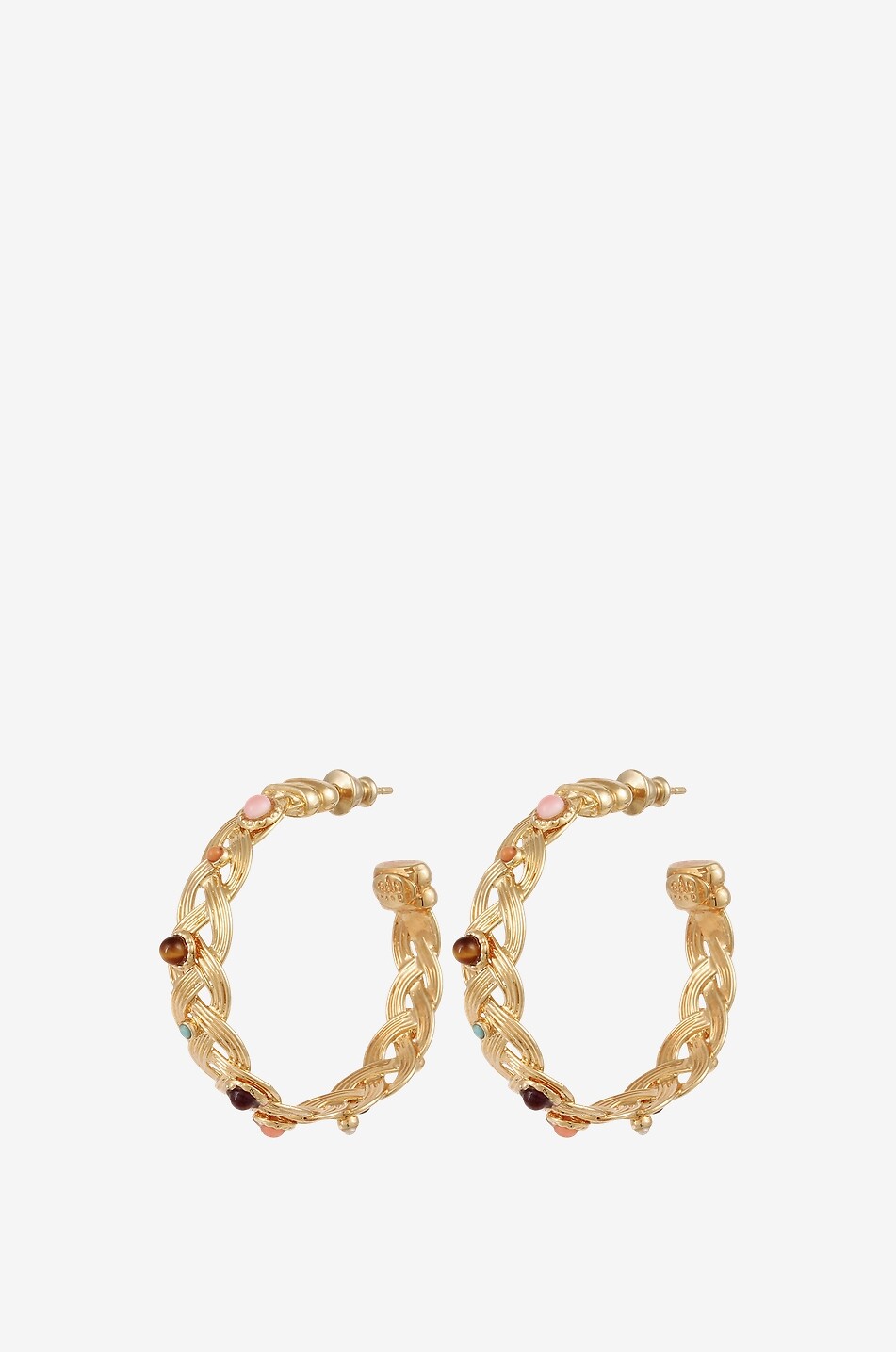 GAS BIJOUX Créoles tressées ornées de cabochons Cesaria Femme MULTICOLORE 1