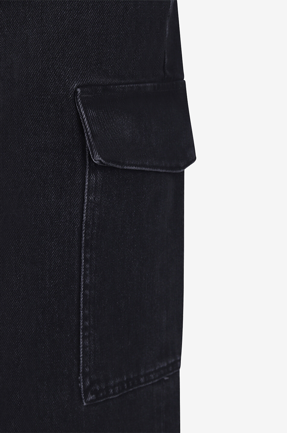 7 FOR ALL MANKIND Jean cargo large taille haute en coton Tess Femme NOIR 3