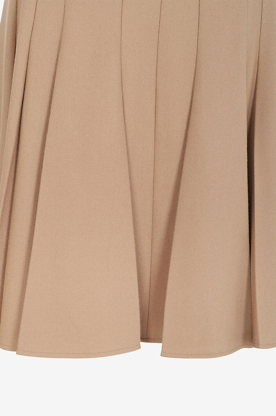 ERMANNO SCERVINO Flared midi skirt in virgin wool with pleating Women BEIGE 3