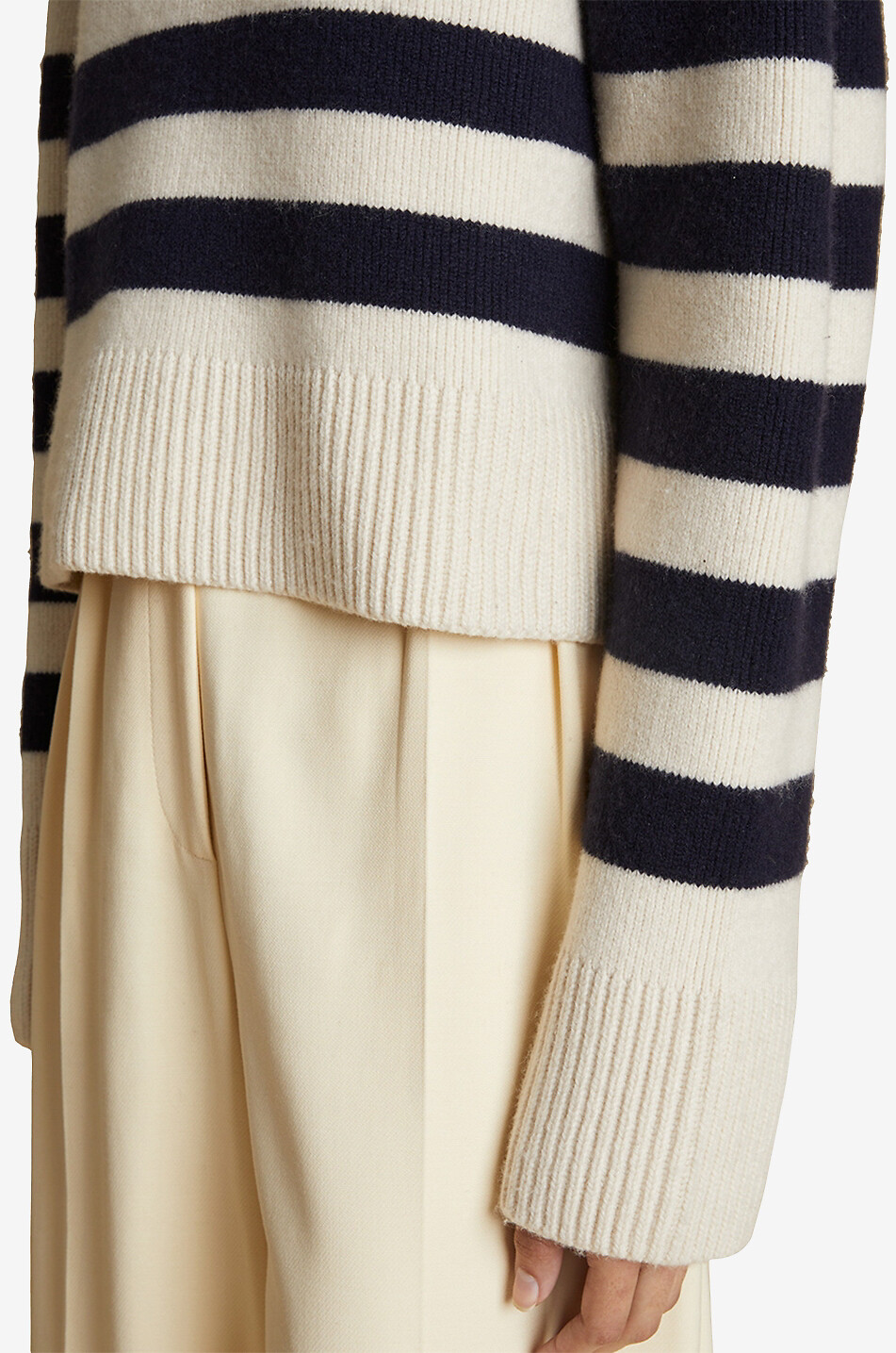 KHAITE Franklin cropped striped jumper with polo collar Women MULTI COLOURED 6