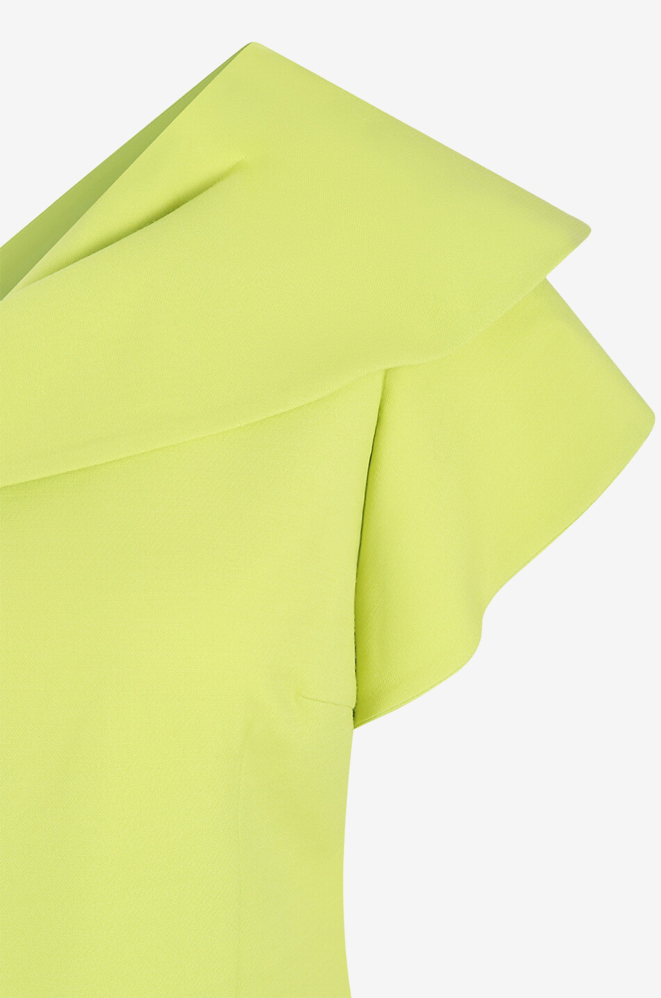 ROLAND MOURET Robe foureau midi en soie et laine à encolure asymétrique Femme JAUNE 3
