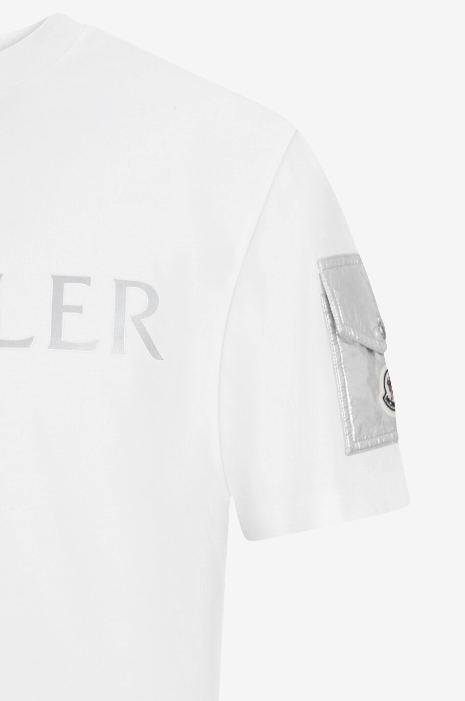 MONCLER T-shirt imprimé logo à poche manche Homme BLANC 3