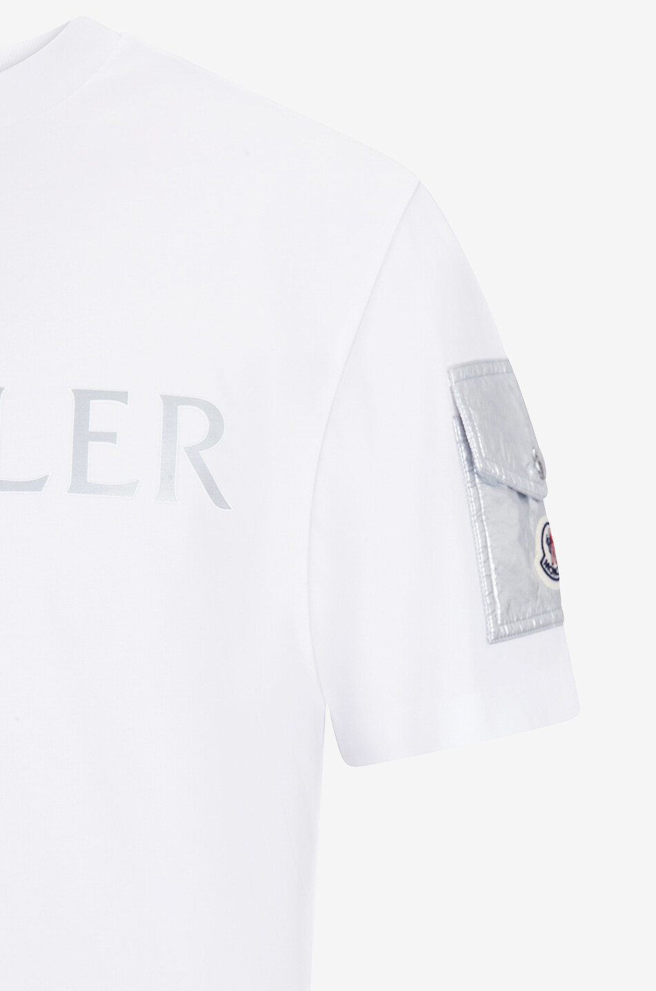 MONCLER Logo printed logo with sleeve pocket Men WHITE 3