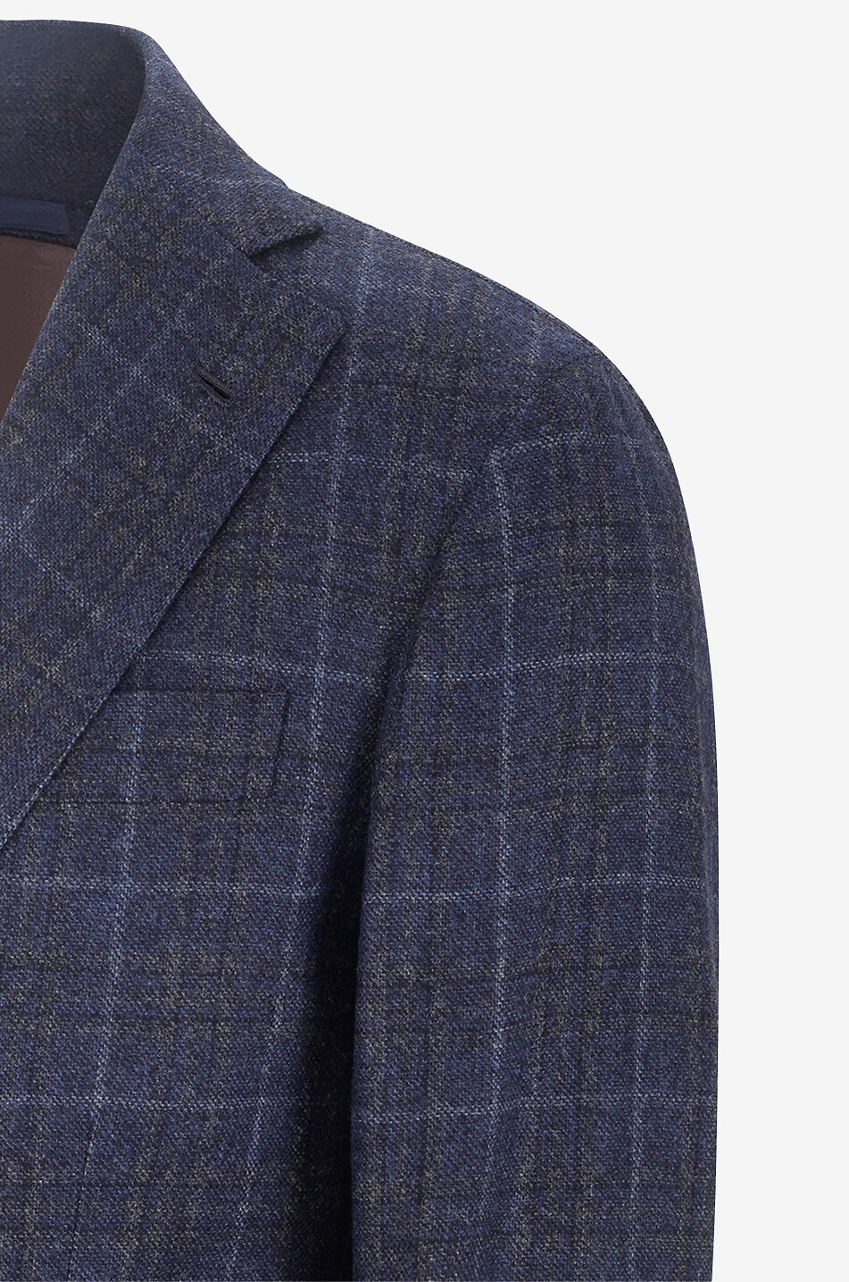 BARBA Jimmy virgin wool and cashmere checked blazer Men DARK BLUE 3