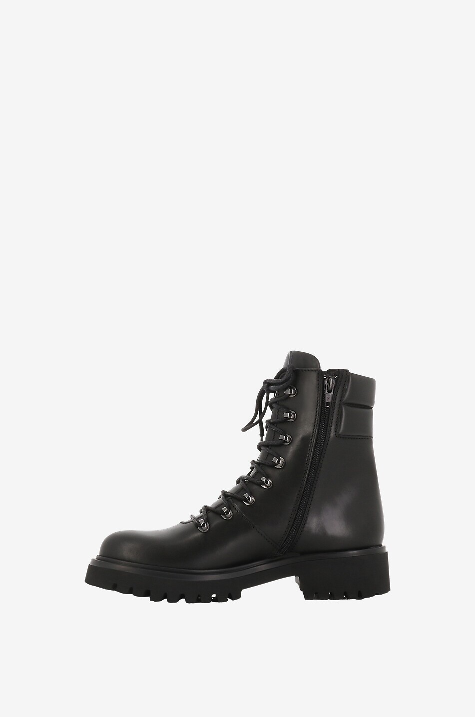 Bottines à lacets plates en cuir lisse Wyler