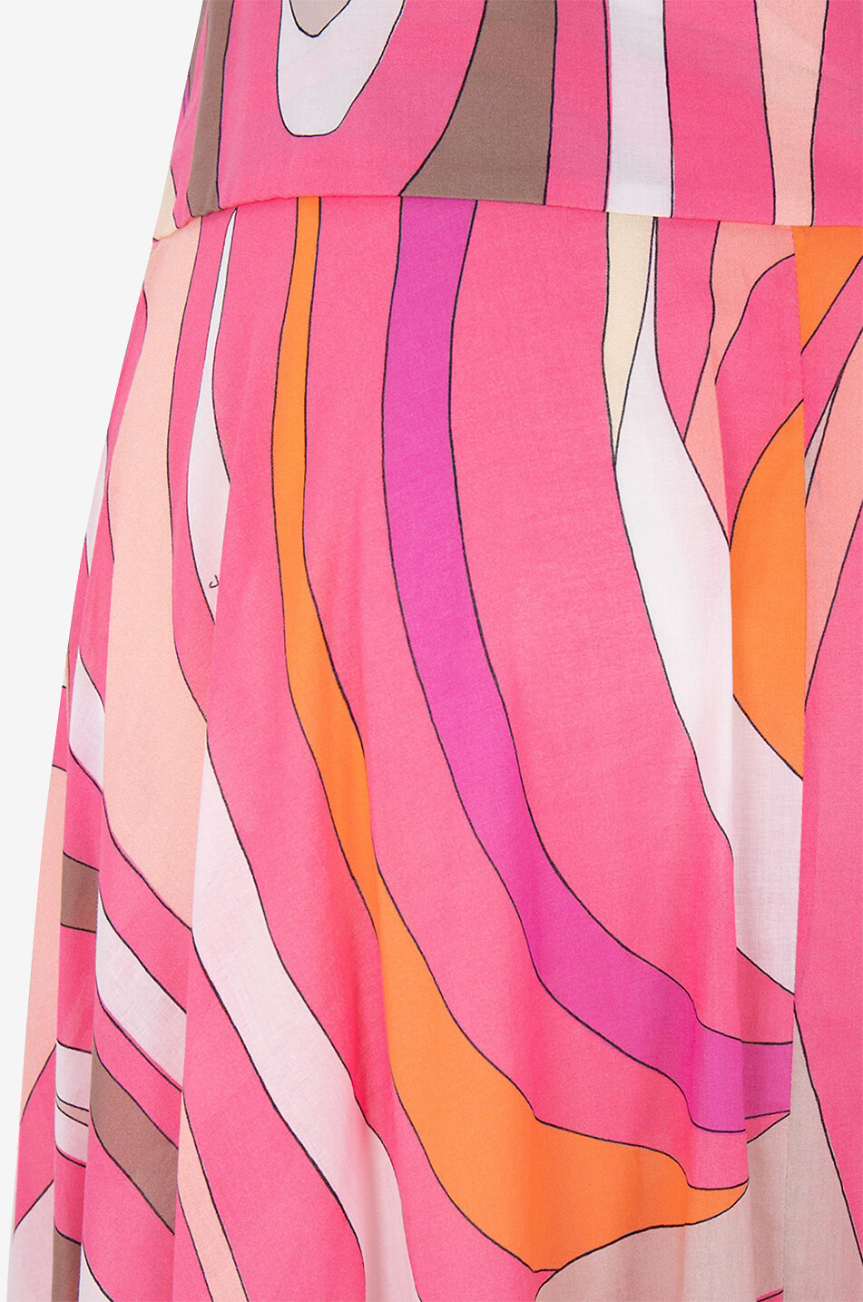 PUCCI Langer ausgestellter Rock aus Baumwollvoile Marmo Damen ROSA 3