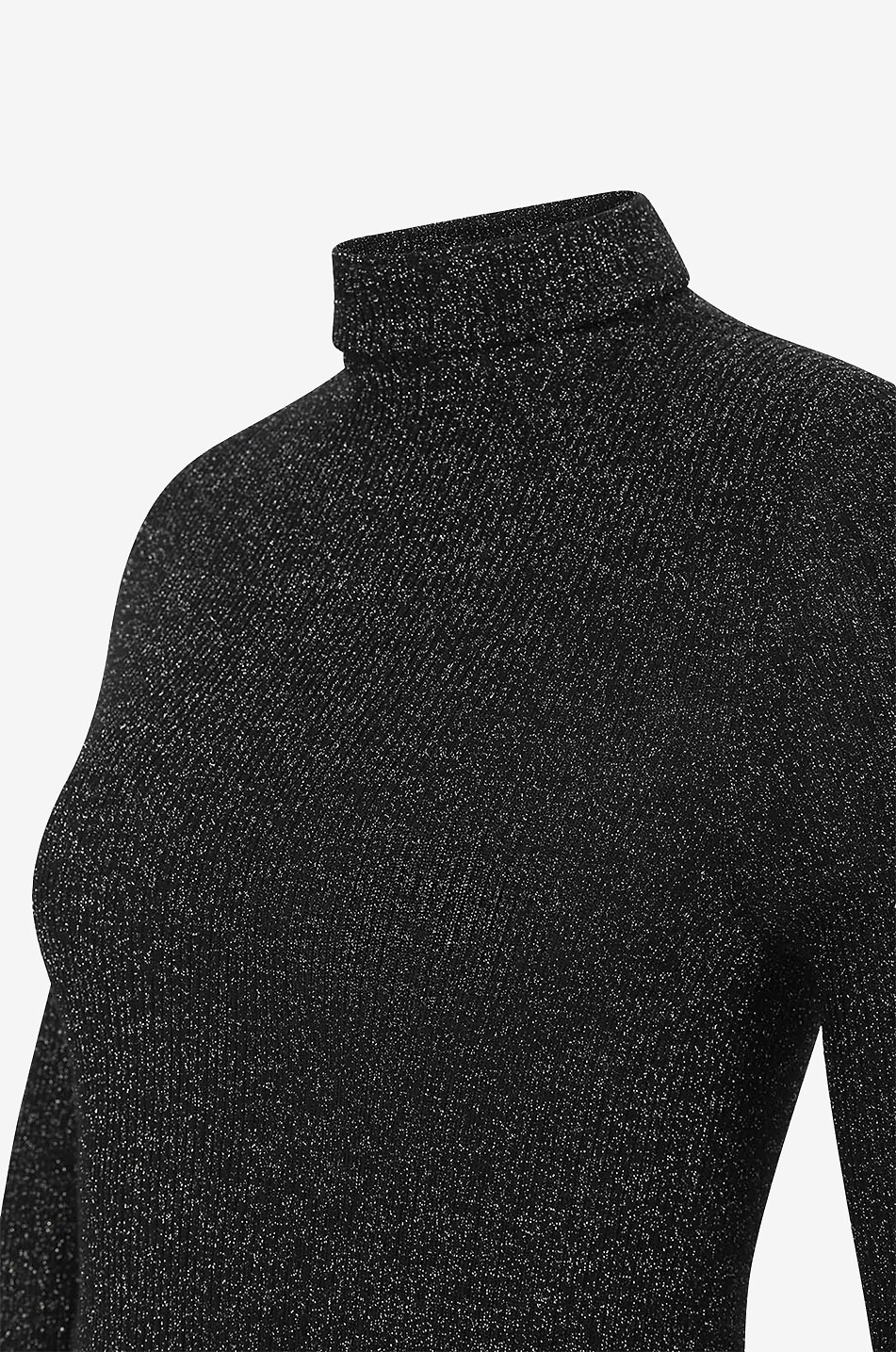 FABIANA FILIPPI Pull chaussette scintillant à col roulé Femme NOIR 3