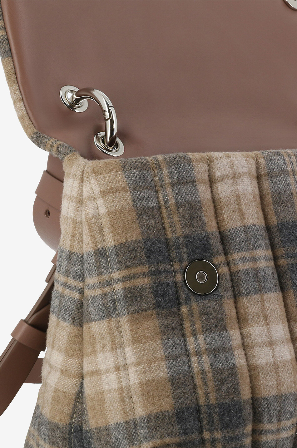 FABIANA FILIPPI Gesteppte Handtasche mit Karomotiv Damen Hellbeige 6