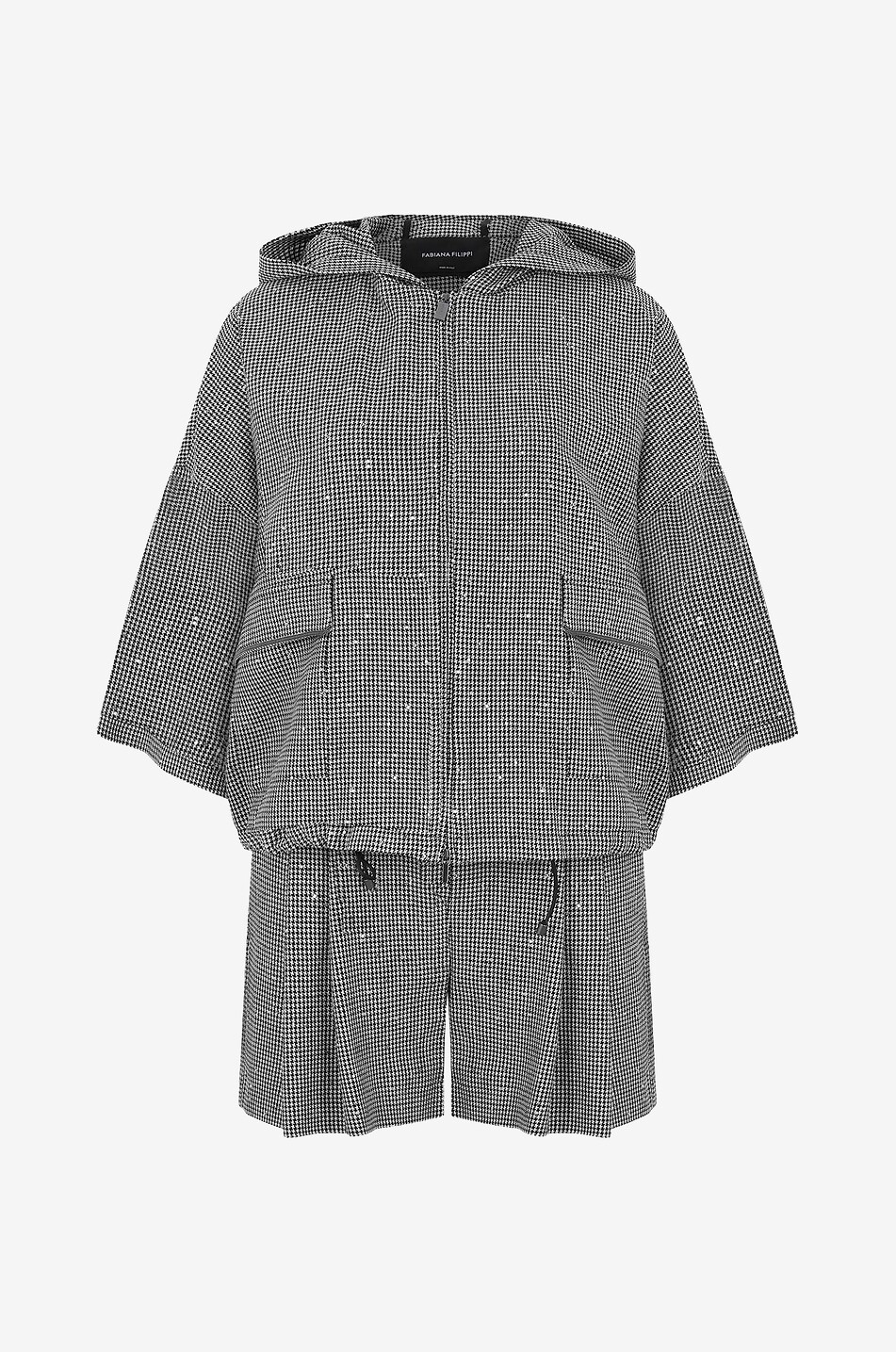 FABIANA FILIPPI Short à pinces motif pied-de-poule à sequins Femme GRIS 4