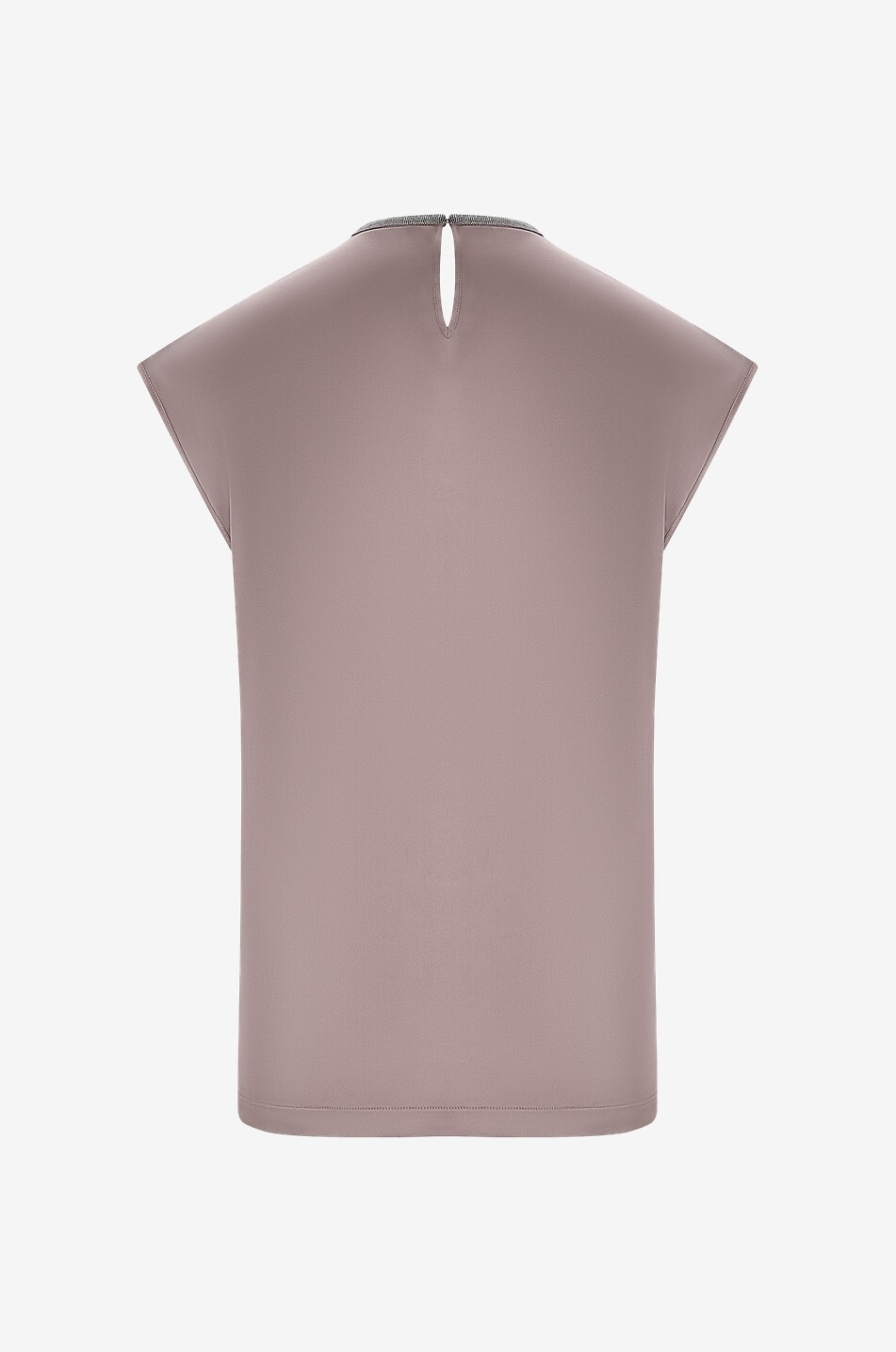 Ärmelloses Satin-Top mit glänzendem Kragen