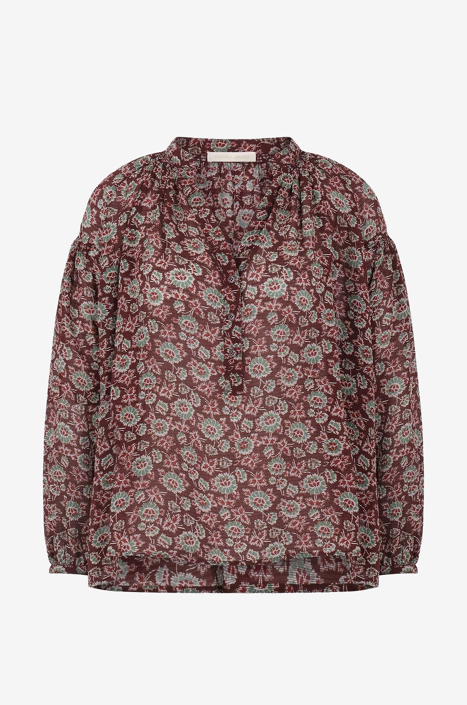 Langärmelige Bluse aus Viskose und Seide Nipoa