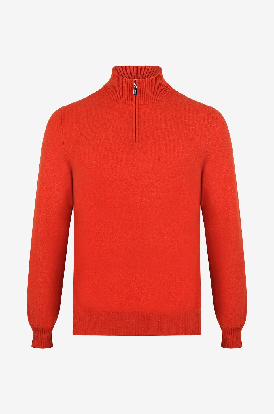 FEDELI Favonio half-zip stand-up collar jumper in cashmere Men MEDIUM ORANGE 1