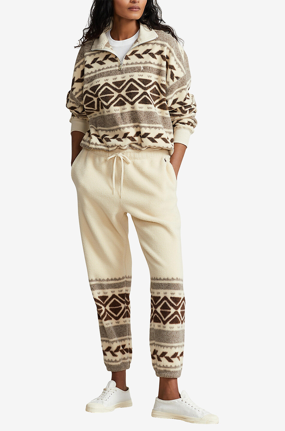 POLO RALPH LAUREN Pantalon de jogging en polaire à motifs ethniques Femme MULTICOLORE 4
