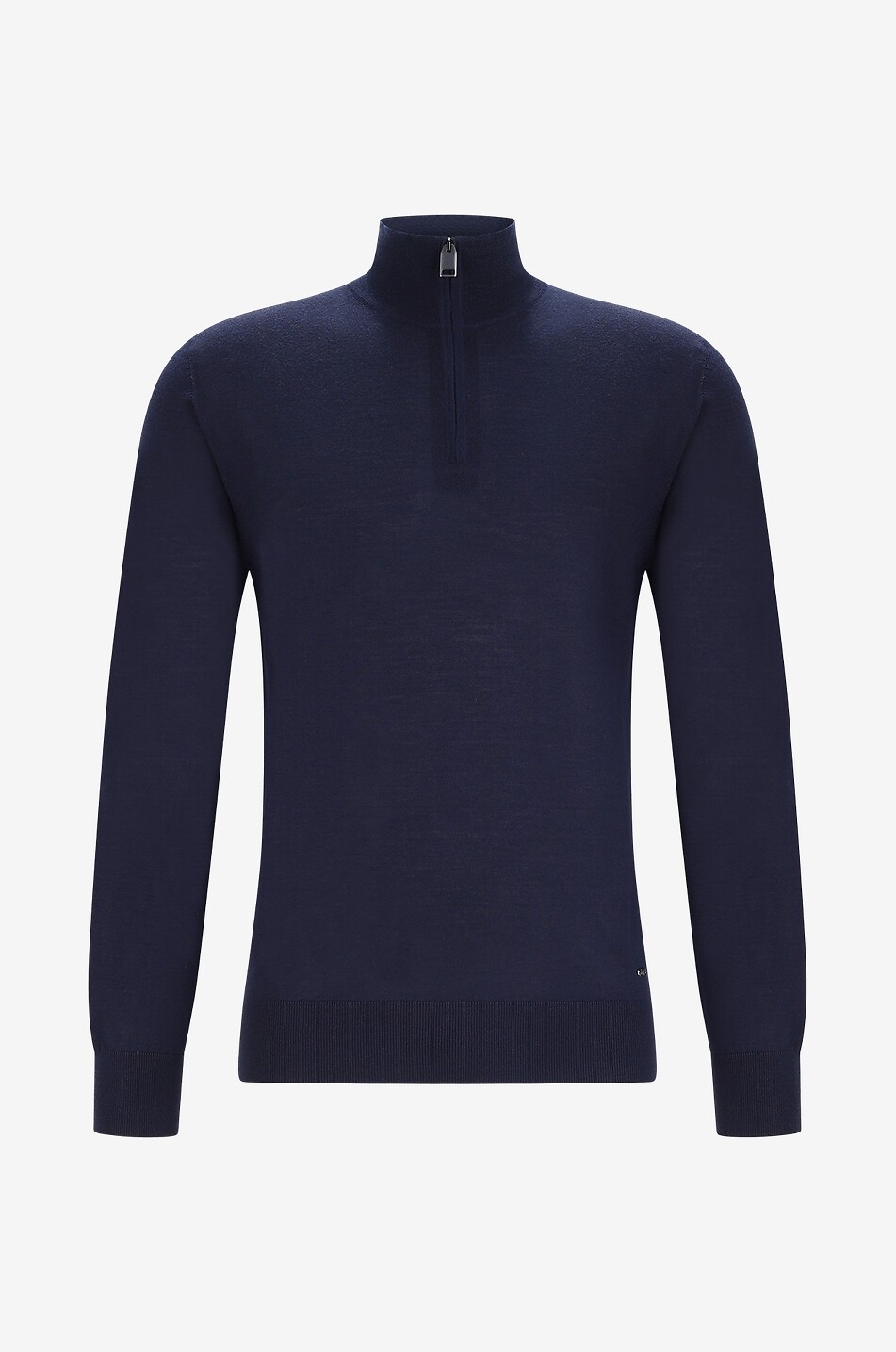 Fine half-zip stand-up collar jumper