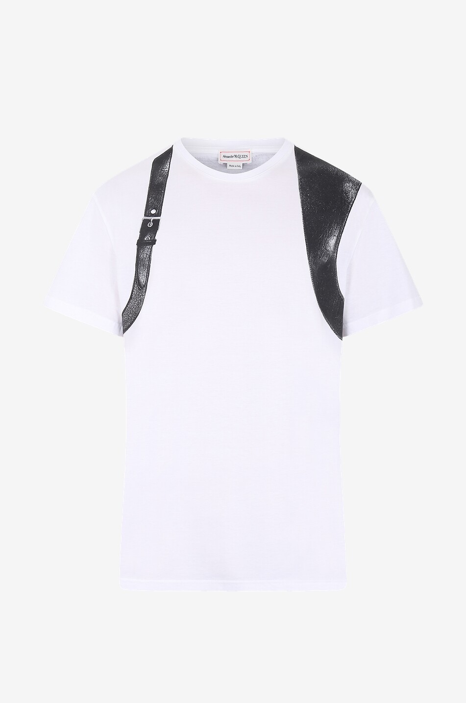 ALEXANDER McQUEEN Harness printed short-sleeved T-shirt Men WHITE 1
